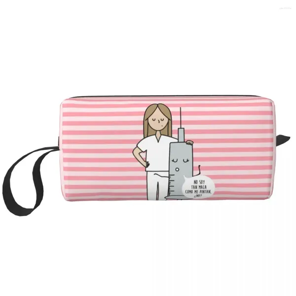 Aufbewahrungstaschen Reise Cartoon Damen Ärzte Gedruckt Kulturbeutel Tragbare Kosmetik Make-Up Organizer Frauen Schönheit Dopp Kit Box