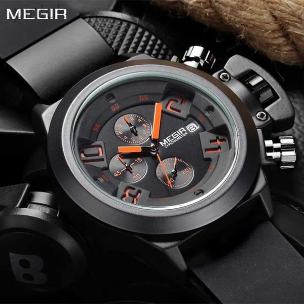 Armbanduhren MEGIR Männer Uhren Luxus Mode Sport Militär Chronograph Leucht Datum Quarz Armbanduhr Uhr Großes Zifferblatt Relogio Masculino 24329