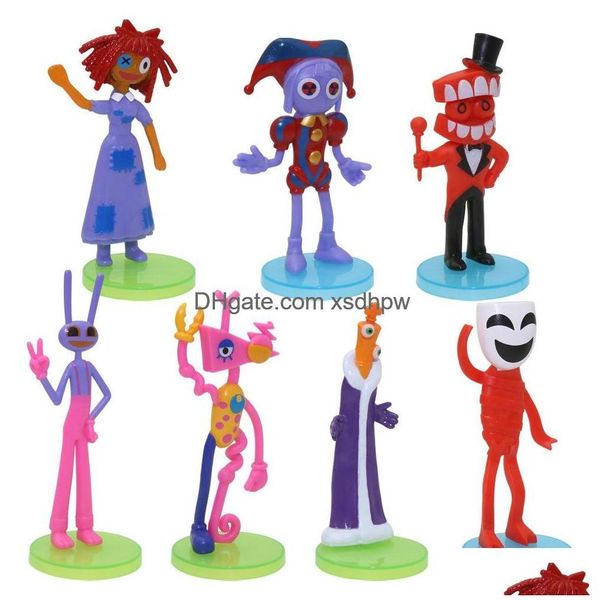 Anime mangá uma peça palhaço roxo boneca de halloween estatueta mágica 6 pçs modelo brinquedo para criança figura dos desenhos animados posse vintage gota entregar dh0me