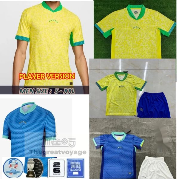 Maglie da calcio brasil camicie brasiliali Casemiro vini Jr Richarlison Pele 2024 Carlos Romario Ronaldinho Camisa de Futebol 25 24 Rivaldo Kit kit