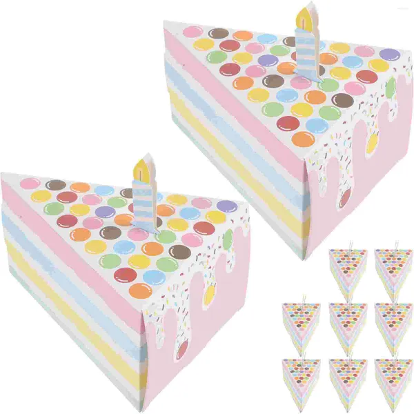 Garrafas de armazenamento 10 pçs caixas de bolo forma triangular festa de aniversário presente criativo goodie triângulo em forma para doces feliz favor casamento noiva