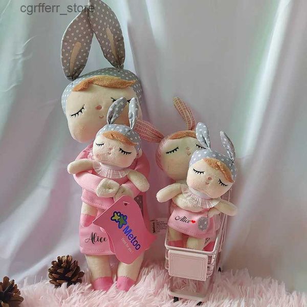 Gefüllte Plüschtiere Personalisierte Name Date Metoo Angelal Doll Kit Plüschspielzeug für Mädchen Baby süßes Kaninchen ausgestopft Tier weiche Schlafspielzeug Geburtstagsgeschenk240327