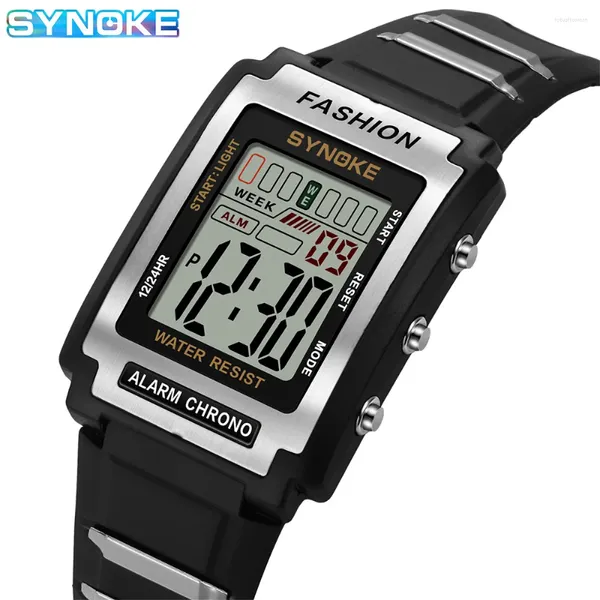 Orologi da polso Orologi digitali per uomo Impermeabile 31mm Orologio da polso elettronico ultrasottile Cronografo sportivo Orologio SYNOKE 9850