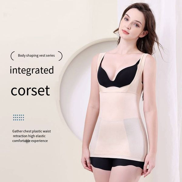 Thin Shapewear Sollevamento dell'anca da donna Pantaloncini a vita alta a doppia compressione Corsetto corto postpartum con sollevamento del ginocchio e dell'anca