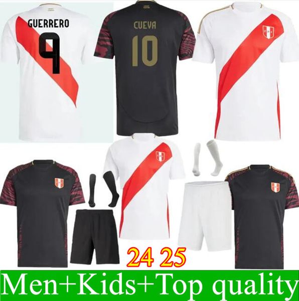 24 25 Peru Futebol Jerseys Universitario de Deportes Peru Home Away PIZARRO Cuevas FALFAN GUERRERO FLORES LAPADULA Fãs camisa de futebol homens kit infantil