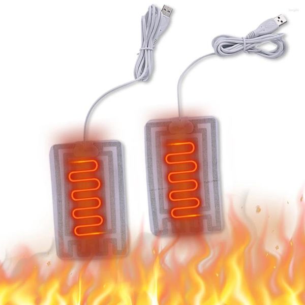 Tapetes 1 par elétrico usb luvas aquecedor de fibra de carbono pano aquecido almofada multi-função jaqueta colete calças almofadas de filme de aquecimento