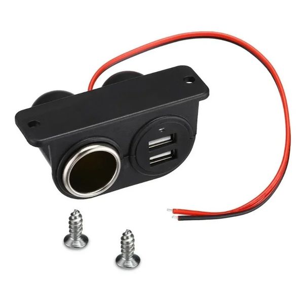 2024 USB-Ports Socket DC 5V Doppel 3,1A Ladegerät eingebaute Auto Camper Multi Plug Port Adapter Ladegerät eingebundene Carsuniversal Car Ladeadapter