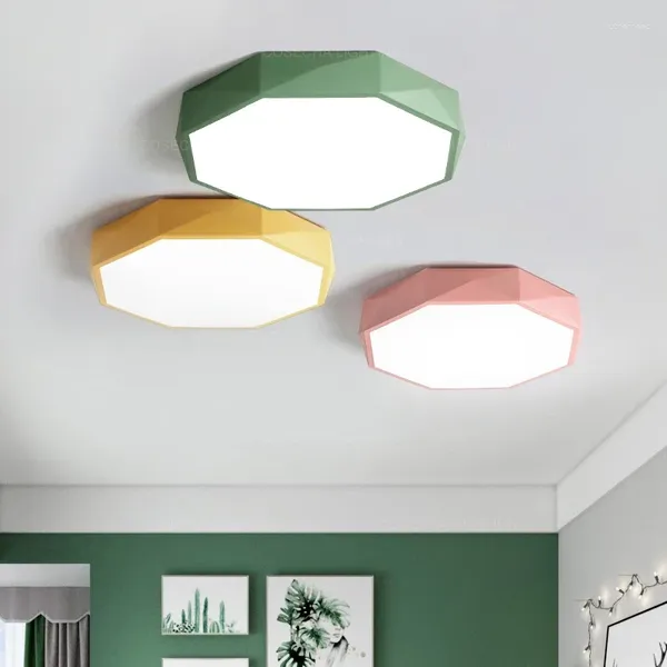 Tavan Işıkları Modern LED Işık Dimmable Sarı/Beyaz/Siyah/Yeşil Renk Yatak Odasında Mutfak Oturma Odası Yuvarlak Fikstür Balkon