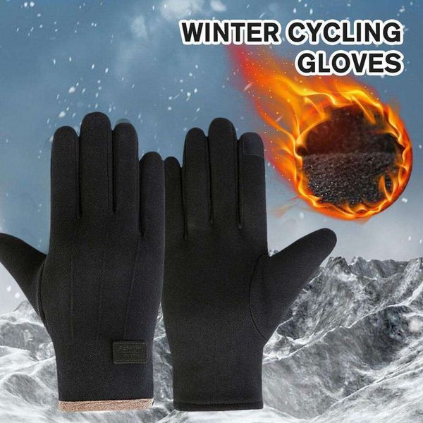 Nova tela de toque inverno para mulheres homens térmico quente fino cashmere sólido simples luvas ciclismo unidade à prova vento glov v0s0