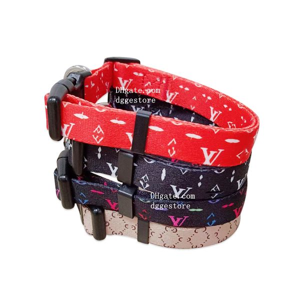 Collari per cani di design Set guinzagli Collari per cani in nylon carini Stile di lusso, collari per animali morbidi e durevoli con fiore classico antico per cani di piccola taglia media Rosso L B229