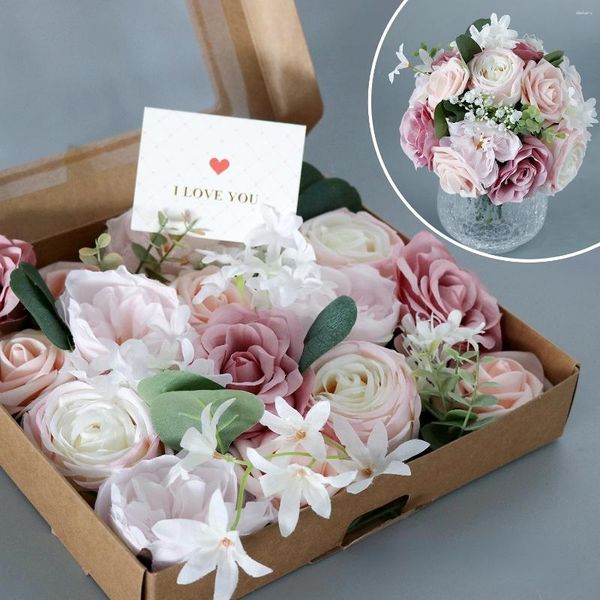 Dekorative Blumen Schöne Festival Künstliche Blumen Geschenke Box Dekoration Produkt Hochzeit Geburtstag Rose Home Ornaments Supplies