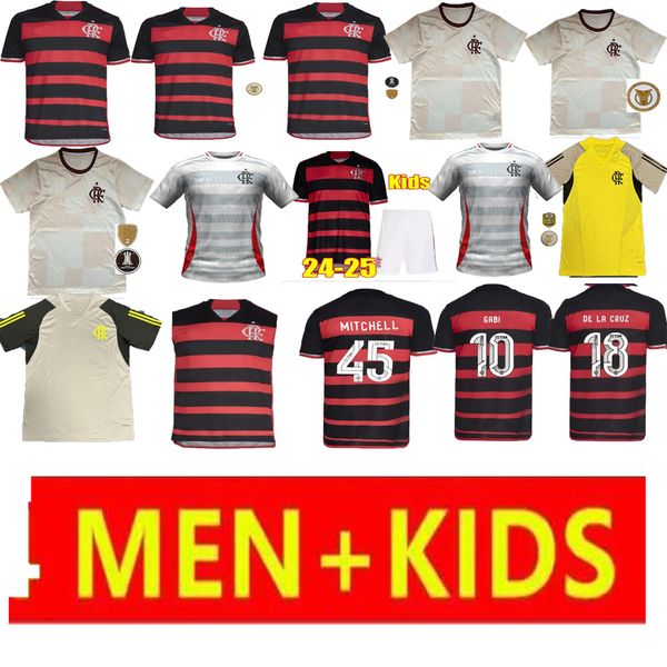 Flamengo Futbol Formaları 2023 2024 Vidal de Arrascaeta Gabi Futbol Gömlekleri Pedro B.Henrique E.Ribeiro Camisa Flamengo 23 24 Erkek Çocuk Kiti Jersey