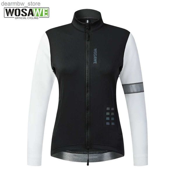 Giacche da ciclismo WOSAWE Maglia da ciclismo da donna Cappotto invernale in pile termico a maniche lunghe Giacca da equitazione Giacca da ciclismo Ropa Ciclismo Abbigliamento da palestra24329