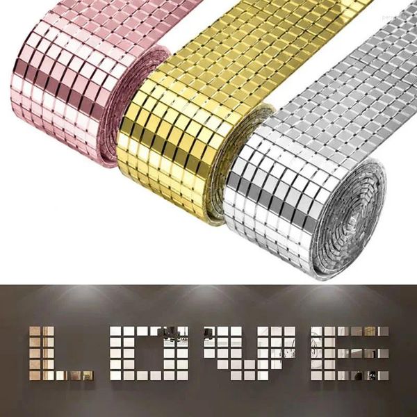 Adesivi per finestre Pellicole decorative per mosaico autoadesive Creative DIY Specchio flessibile Adesivo da parete Decorazione domestica Pellicola Acrilico stereo