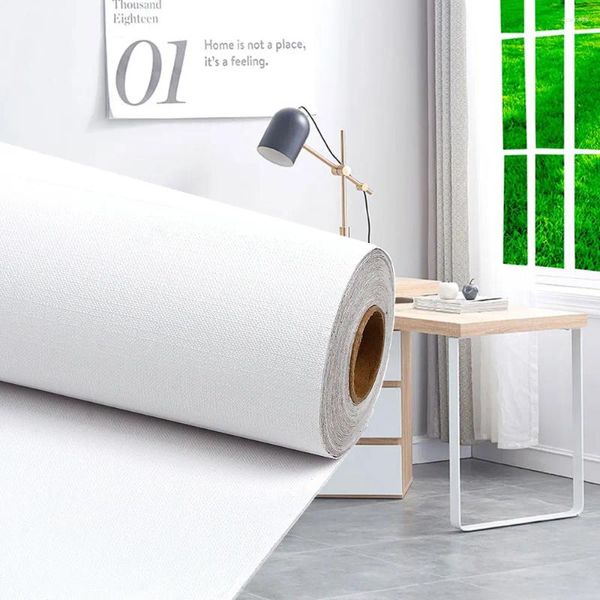 Adesivi per finestre 45 cm 10 m Carta da parati autoadesiva in PVC bianco puro per soggiorno Bagno Cucina Armadio Controsoffitti Impermeabile