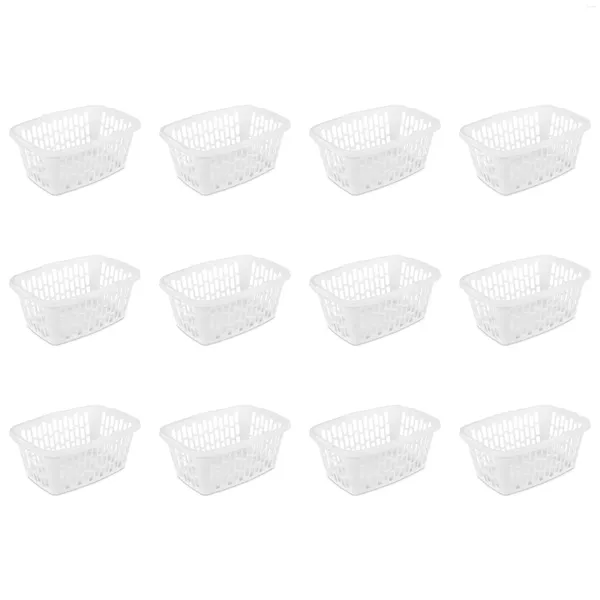 Wäschesäcke Mainstays 1,5 Scheffel rechteckiger Kunststoffkorb weiß 12er-Set