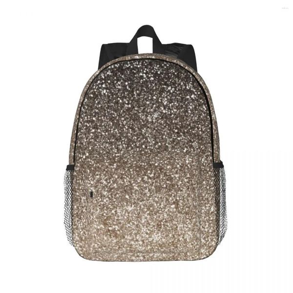 Zaino nero e beige sfumato scintillante rosa glitter zaini ragazzi ragazze bookbag borse da scuola moda zaino per laptop borsa a tracolla