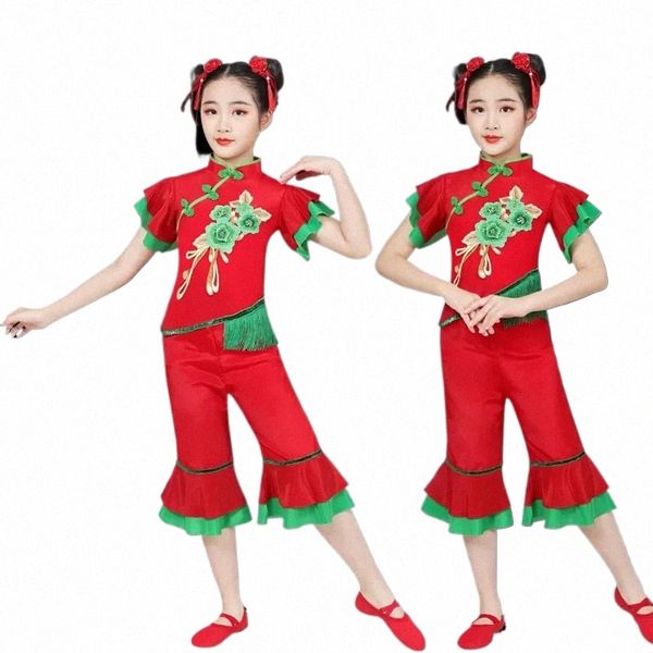 Ano novo meninas yangko dança desempenho tradicional chinês dança folclórica clássica natial fã trajes de dança yangko roupas z3x7 #