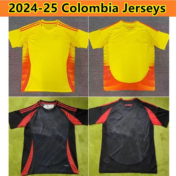 2024 Colômbia James Jerseys de futebol 10 Valderrama 23 24 Falcao Home 24 25 Colômbia Camisa de Futebol Colômbia Seleção Nacional Homens Kit Infantil Camiseta De Futbol