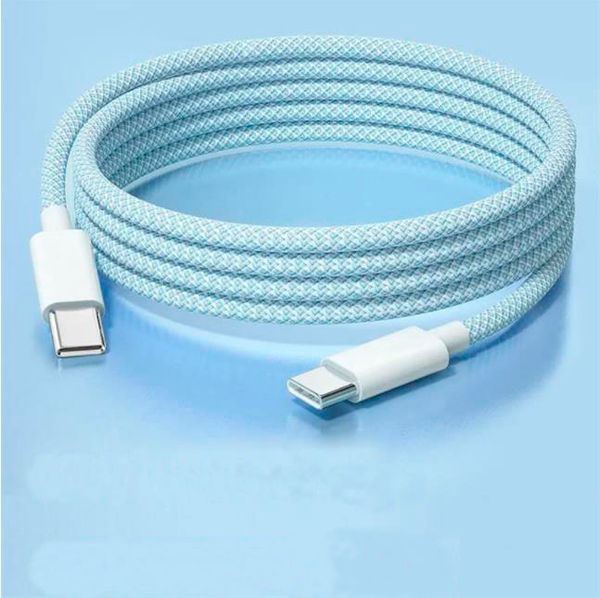 Плетеный кабель USB CC мощностью 60 Вт для iPhone 15 Type C, 20 В, 3 А, быстрая зарядка1