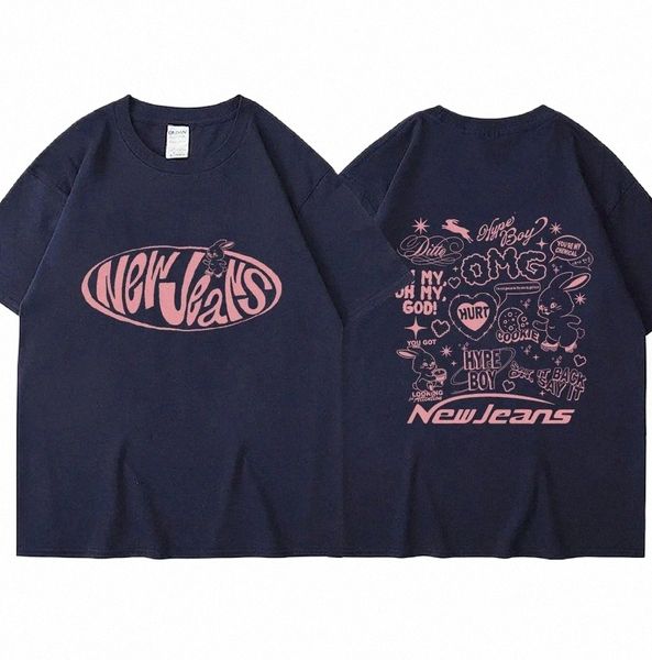 Plus-Size-Frauen Dr. NewJeans Bunny Graphic T-Shirt Fi Harajuku T-Shirts Männer Frauen Kpop Kurzarm Cott T-Shirt G5LO #