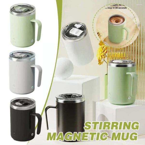 Canecas 400ml Automático Automático Caneca Café Leite Suco Elétrico Preguiçoso Copo Rotativo Misturando Aço Inoxidável Magnético W0A2