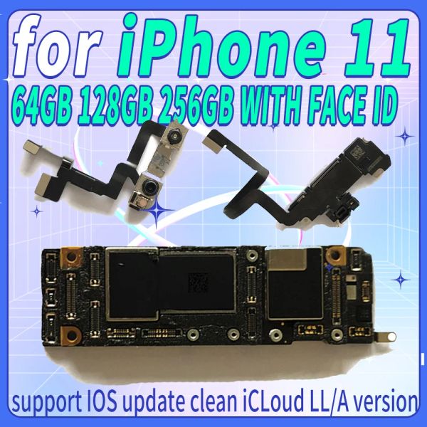 Tang clean icloud mainboard para iphone 11 face id 100% original placa-mãe suporte atualização chip completo placa lógica principal para iphone 11