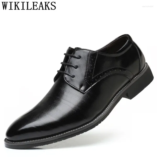 Sapatos de vestido elegante para homens formal italiano mens escritório coiffeur preto plus size 48 buty meskie