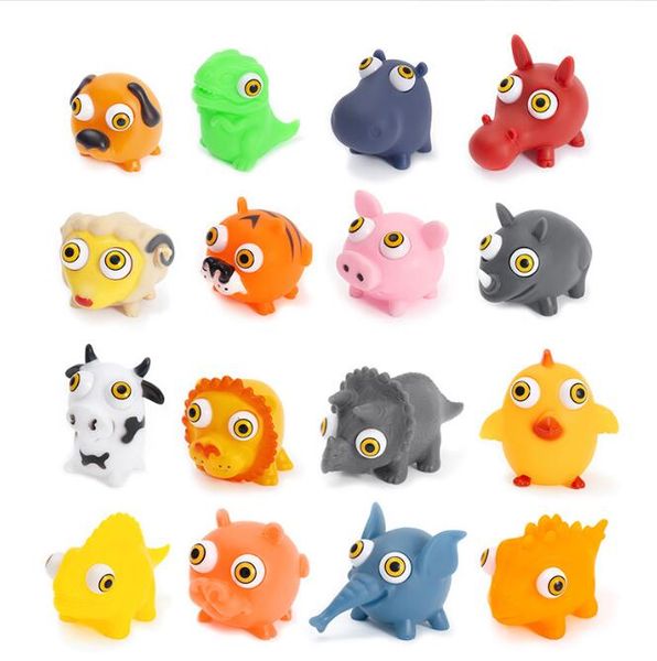 Engraçado animais moles brinquedo de alívio do estresse saltando para fora olhos espremer brinquedos squishies brinquedo sensorial para crianças presentes festa favores presente