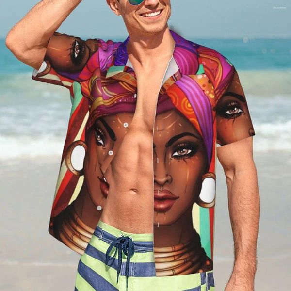 Camisas casuais masculinas camisa africana mulheres ficar forte e poder solto homem havaiano férias moda coreana blusas de grandes dimensões personalizadas