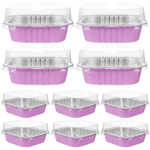 Behälter 20 Sets aus Aluminium Folie Kuchenbox Mini Ständer Brownie Backbackpudding -Liner auskleiden