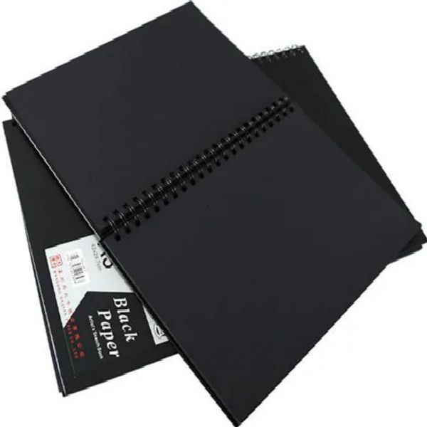 Черная карточная книга A4, 120 страниц, бумажная внутренняя страница, катушка, граффити, альбом A3 Po, альбом «сделай сам», блокнот для рисования 240329