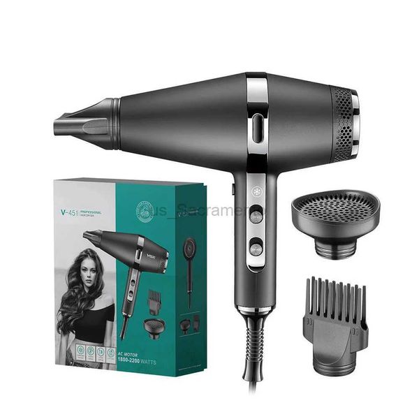 Secadores de cabelo Novo secador de cabelo profissional com pente difusor Vida útil prolongada Motor CA 2 velocidades e 3 configurações de calor Botão frio Vento frio quente 240329