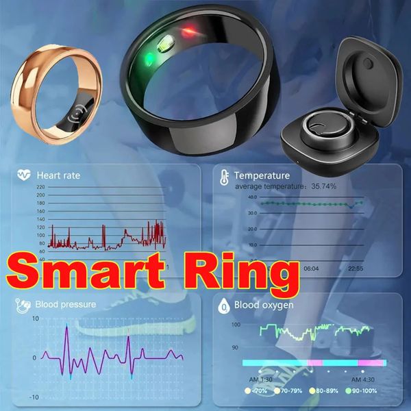 Smart Ring für Männer Frauen Bluethooth Blutdruck Herzfrequenz Schlafmonitor Wate Proof Activity Fitness Tracker für iOS Android 240314