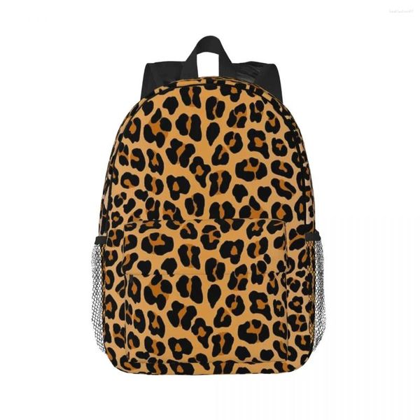 Mochila leopardo impressão mochilas meninos meninas bookbag dos desenhos animados crianças sacos de escola viagem bolsa ombro grande capacidade