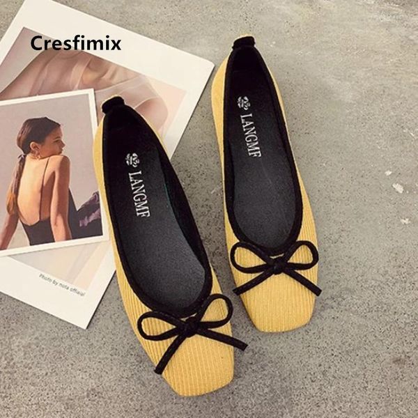 Scarpe casual Cresfimix Ladies Cute Sweet Bow Tie Slip On Flat Donna Mocassini da ufficio di alta qualità Chaussures Pour Femmes C5931