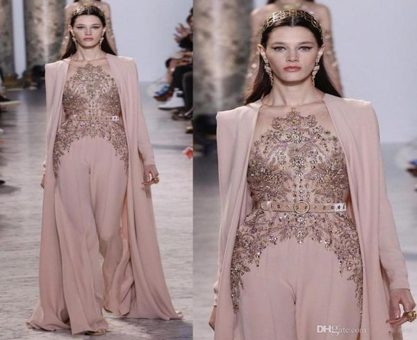 Elie Saab 2019 Tute Abiti da ballo con mantella in rilievo con paillettes Manica lunga Abito da sera formale per occasioni6535282