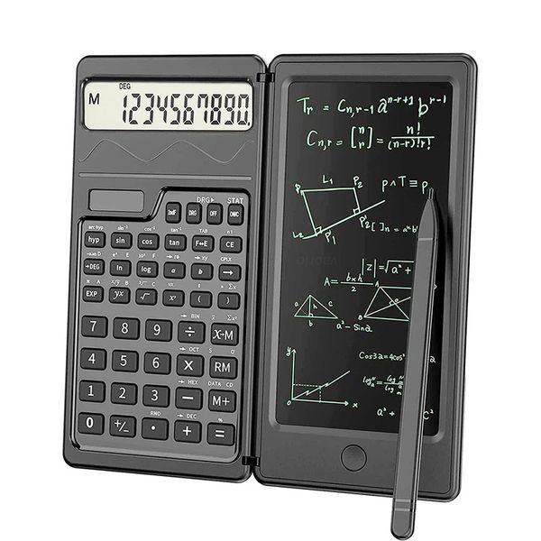 Mini Calculadora Científica com Tablet de Escrita S3 Contador de Função Científica Portátil Dobrável Inteligente Painel Solar Calculadora de Escrita para Contabilidade