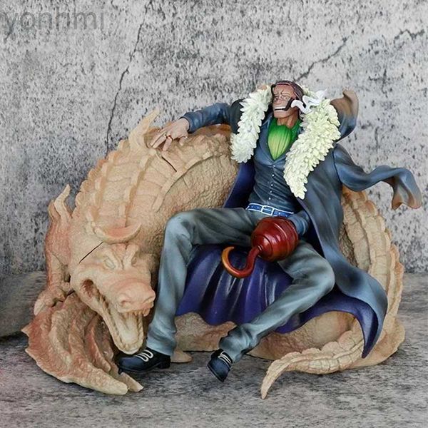 Anime mangá 16.5cm figura de uma peça senhor crocodilo anime figuras rei do deserto modelo estátua de pvc estatueta modelo boneca coleção brinquedos presente 24329