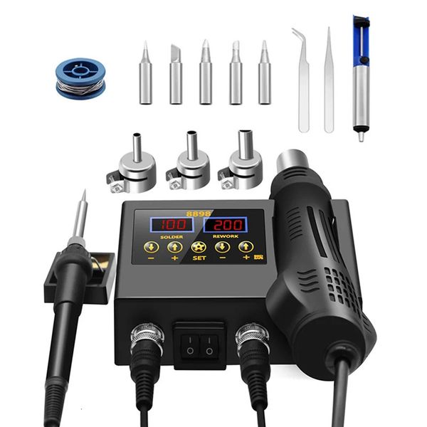 8898 estação de solda portátil digital pistola de ar bga retrabalho estação de solda ventilador de ar pistola calor desoldering vs 8586d 8586 240325