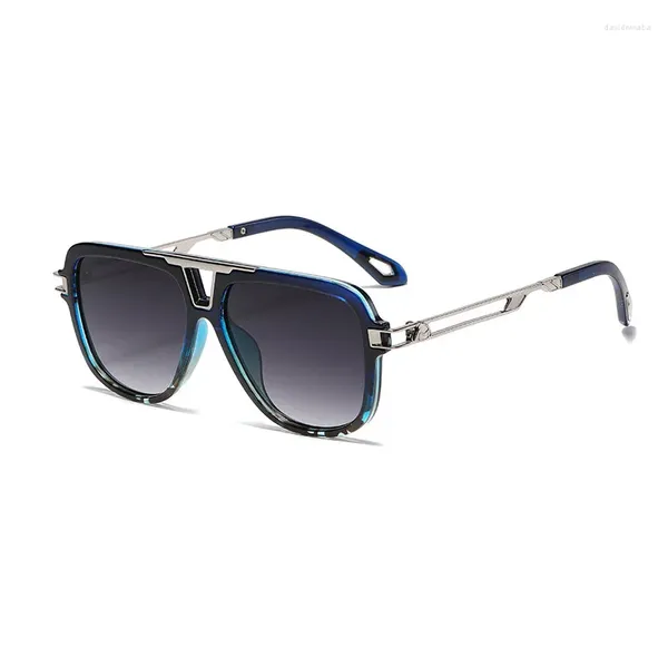 Occhiali da sole Design Fashion Style Square Metal Small Frame Senza montatura Occhiali da sole da uomo Oculos UV400