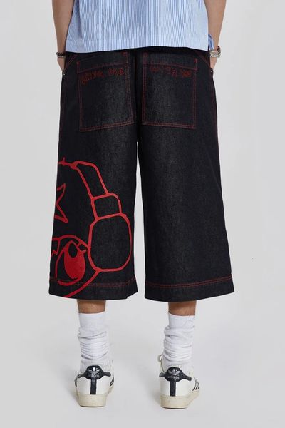 Летние спортивные шорты Y2k Хип-хоп Анимация Вышивка Harajuku Модные повседневные джинсы Высокая уличная одежда Брюки Баскетбольные шорты 240323