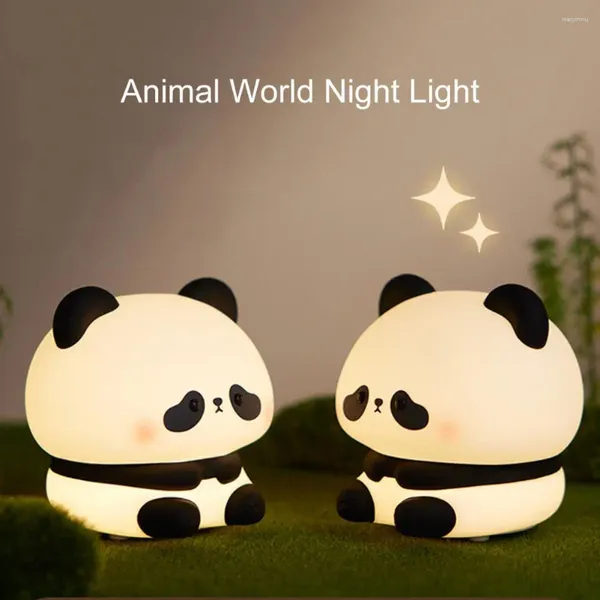 Nachtlichter mit Tiermotiv, Babylampe, Cartoon-Panda-Form, mit drei Gängen, Helligkeitseinstellung für Kinderzimmer, wasserdicht