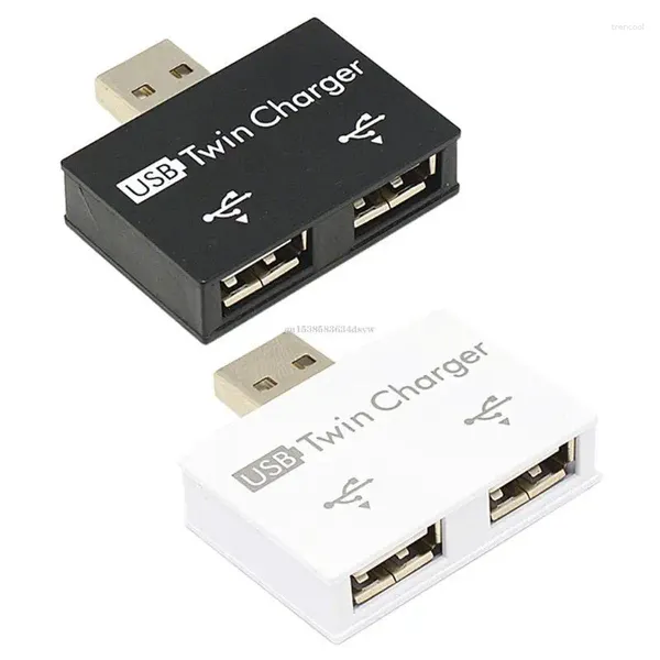 2.0 Twin Dual 2 portas USB Splitter Hub Adaptador de carregamento Fio Plugue