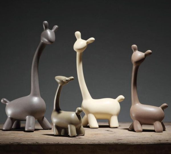 Minimalistische Keramik-Giraffe-Hirsch-Wohnkultur, Kunsthandwerk, Raumdekoration, Kunsthandwerk, Ornament, Porzellanfiguren, Hochzeitsdekorationen8881357