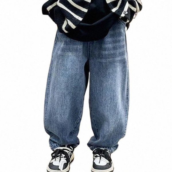 Big Boy Jeans per adolescenti Abbigliamento per bambini Pantaloni per ragazzi Pantaloni per bambini per bambini Bambino da 11 12 anni Abiti estivi larghi Jeans D1PP #