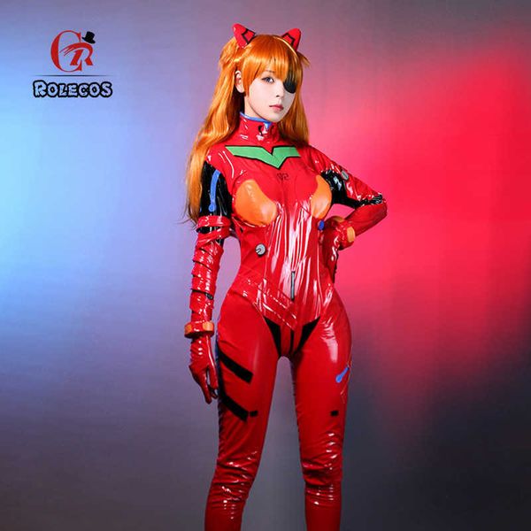 Guerriero evangelico del nuovo secolo Domani Fragranza Eva Battle Suit Cosplay Animazione Anime Stretto pezzo unico in pelle