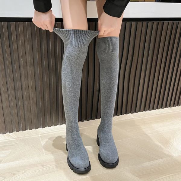 Stivali Rimocy Sexy Slim Over the Knee Stretch Socks Boots Women 2022 Autunno con tacchi alti Stivali lunghi stivali da donna con piattaforma antistrip