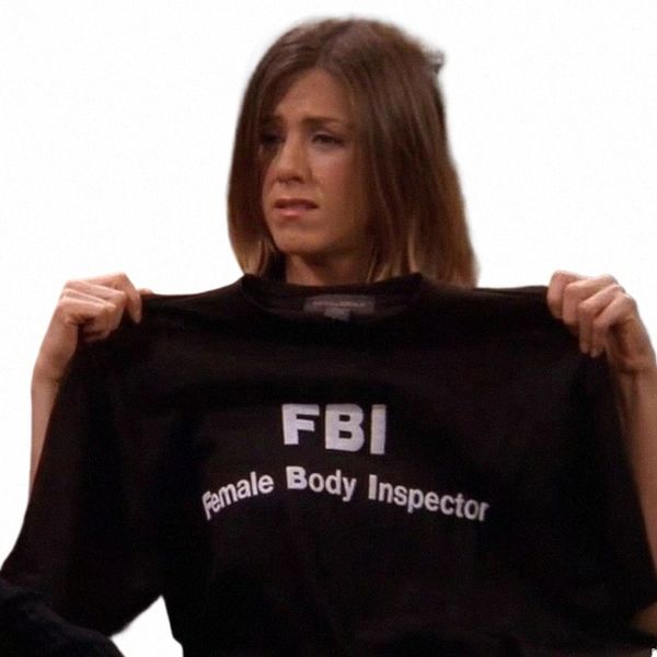 Друзья ТВ-шоу Рэйчел Тот же ФБР Футболка больших размеров Женский инспектор тела Мужские женские футболки с принтом Повседневная Fi Бесплатная доставка F6VK #
