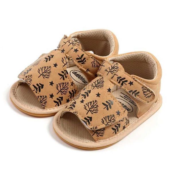Sandálias de verão para bebês, sandálias para recém-nascidos, primeiros caminhantes, triângulo, folhas, sola macia, sapatos respiráveis, sapatos casuais para crianças pequenas 240329